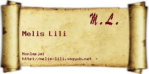 Melis Lili névjegykártya